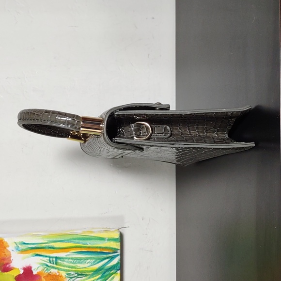 Croc Embossed Faux Leather Mini Satchel - Picture 5 of 7